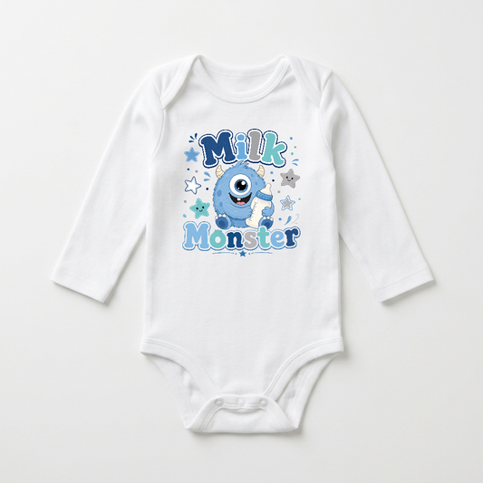 Long-Sleeve Funny Baby Onesie – Milk Monster Bodysuit
