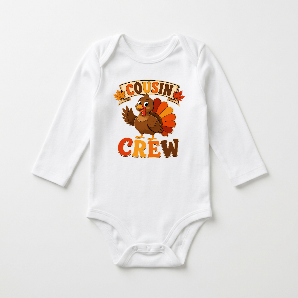 Cousin Crew Thanksgiving Long Sleeve Baby Onesie