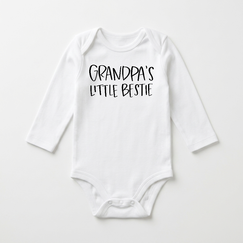 Long-Sleeve Grandpa Baby Onesie – Grandpa’s Little Bestie Bodysuit