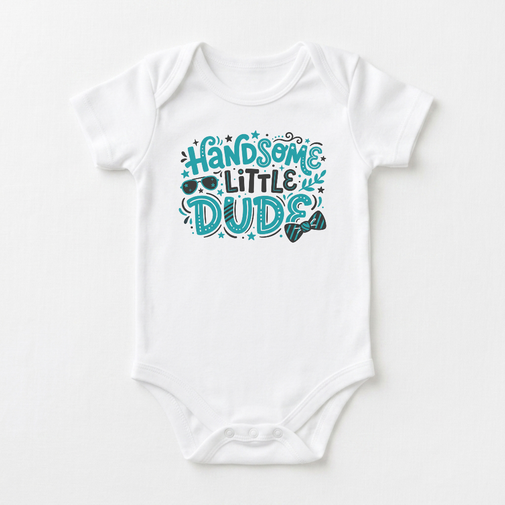 Baby Boy Onesie – Handsome Little Dude Short-Sleeve Bodysuit