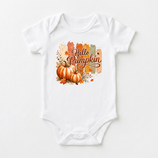 Fall Baby Onesie – Hello Pumpkin Short-Sleeve Bodysuit