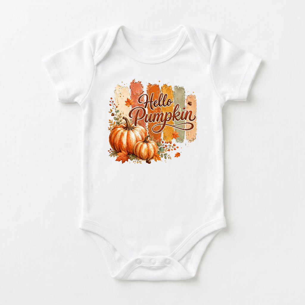 Fall Baby Onesie – Hello Pumpkin Short-Sleeve Bodysuit