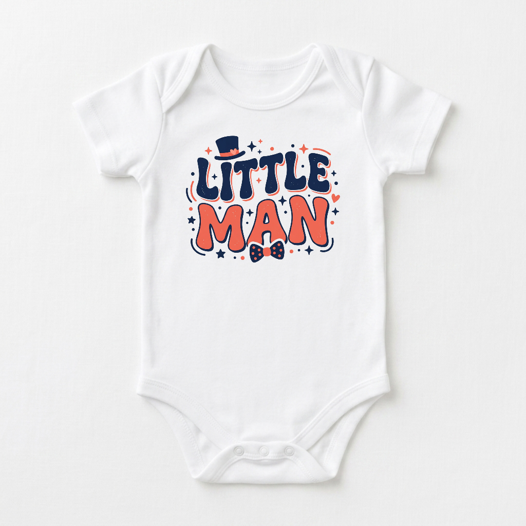 Baby Boy Onesie – Little Man Dapper Short-Sleeve Bodysuit