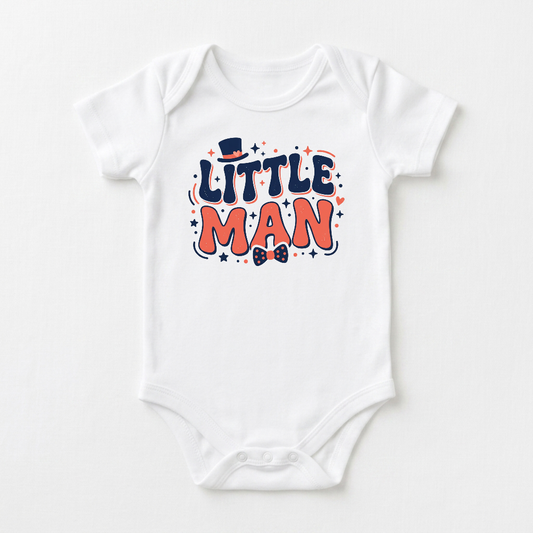 Baby Boy Onesie – Little Man Dapper Short-Sleeve Bodysuit