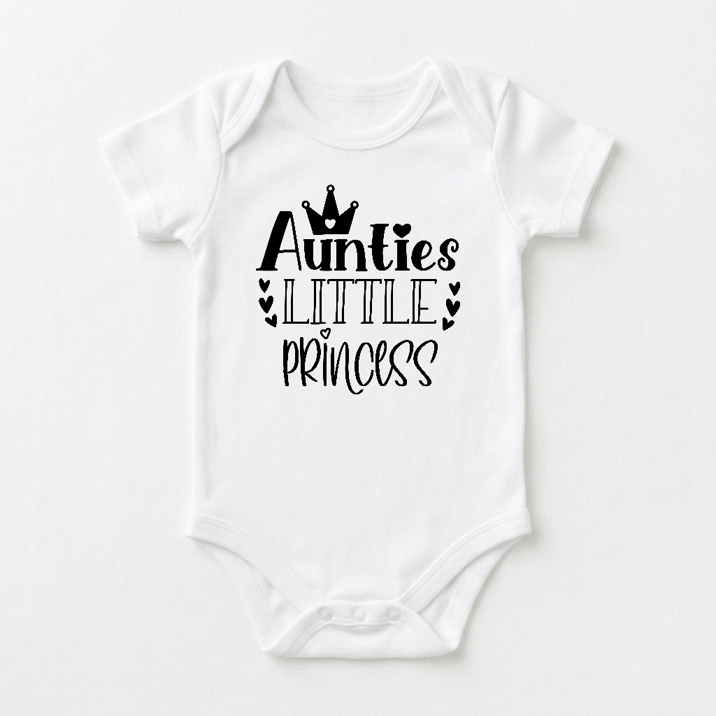 Aunt Baby Onesie – Auntie’s Little Princess Short-Sleeve Crown Bodysuit