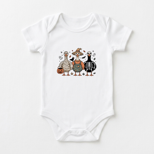 Halloween Baby Onesie – Costumed Goose Trio Short-Sleeve Bodysuit