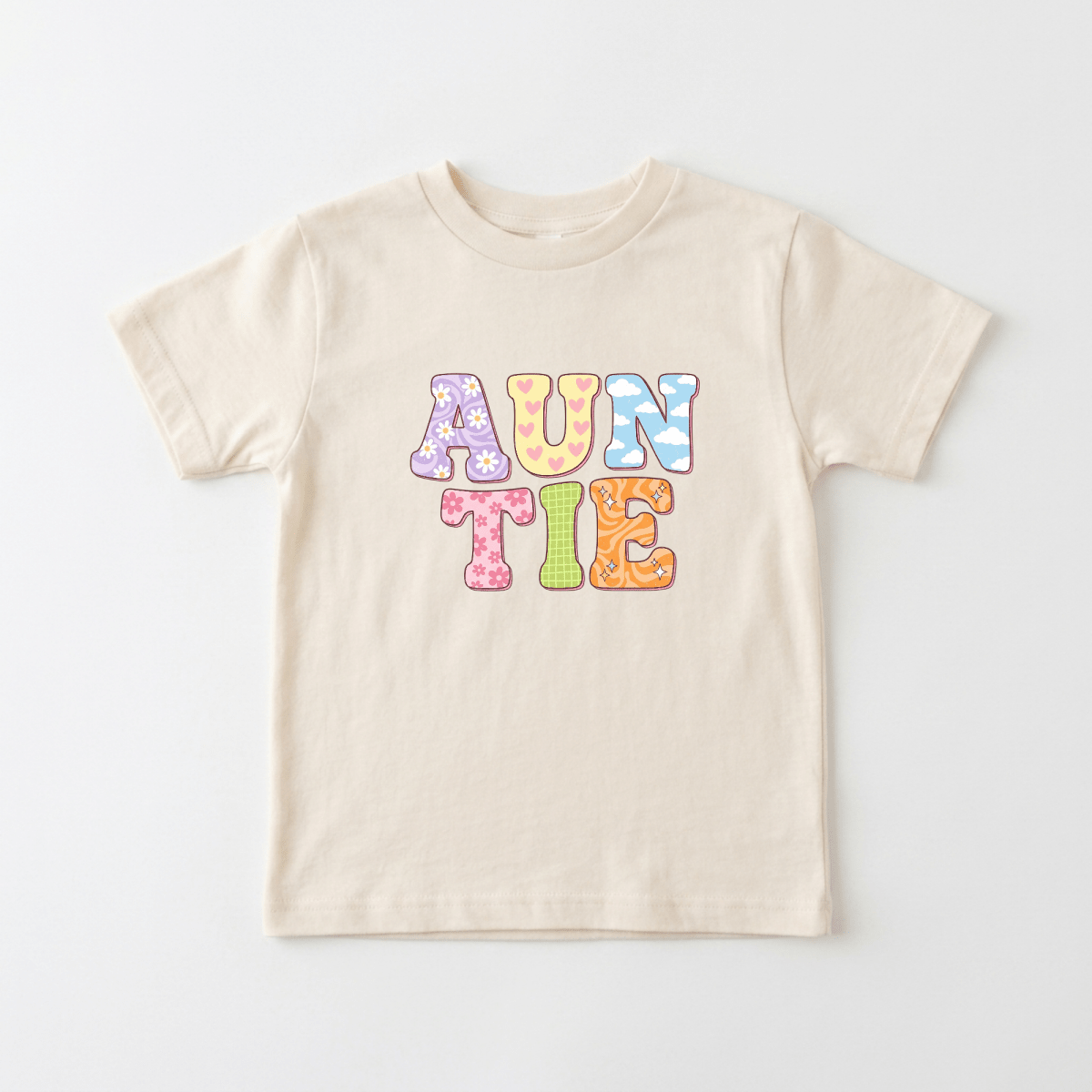 Auntie Patchwork Toddler Shirt – Colorful Family Tee - Toodleroos