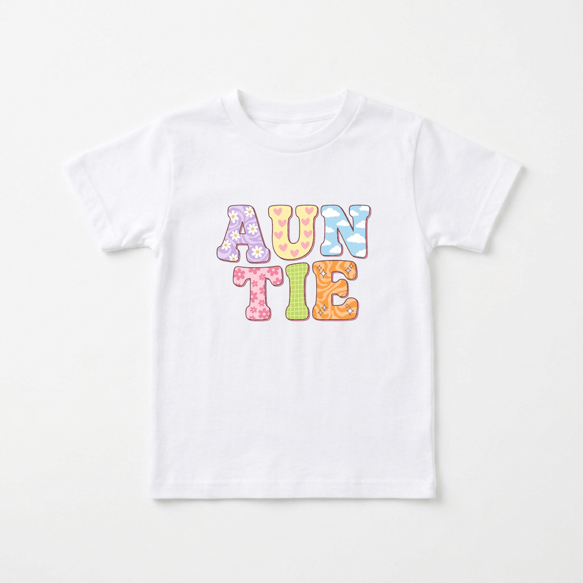Auntie Patchwork Toddler Shirt – Colorful Family Tee - Toodleroos