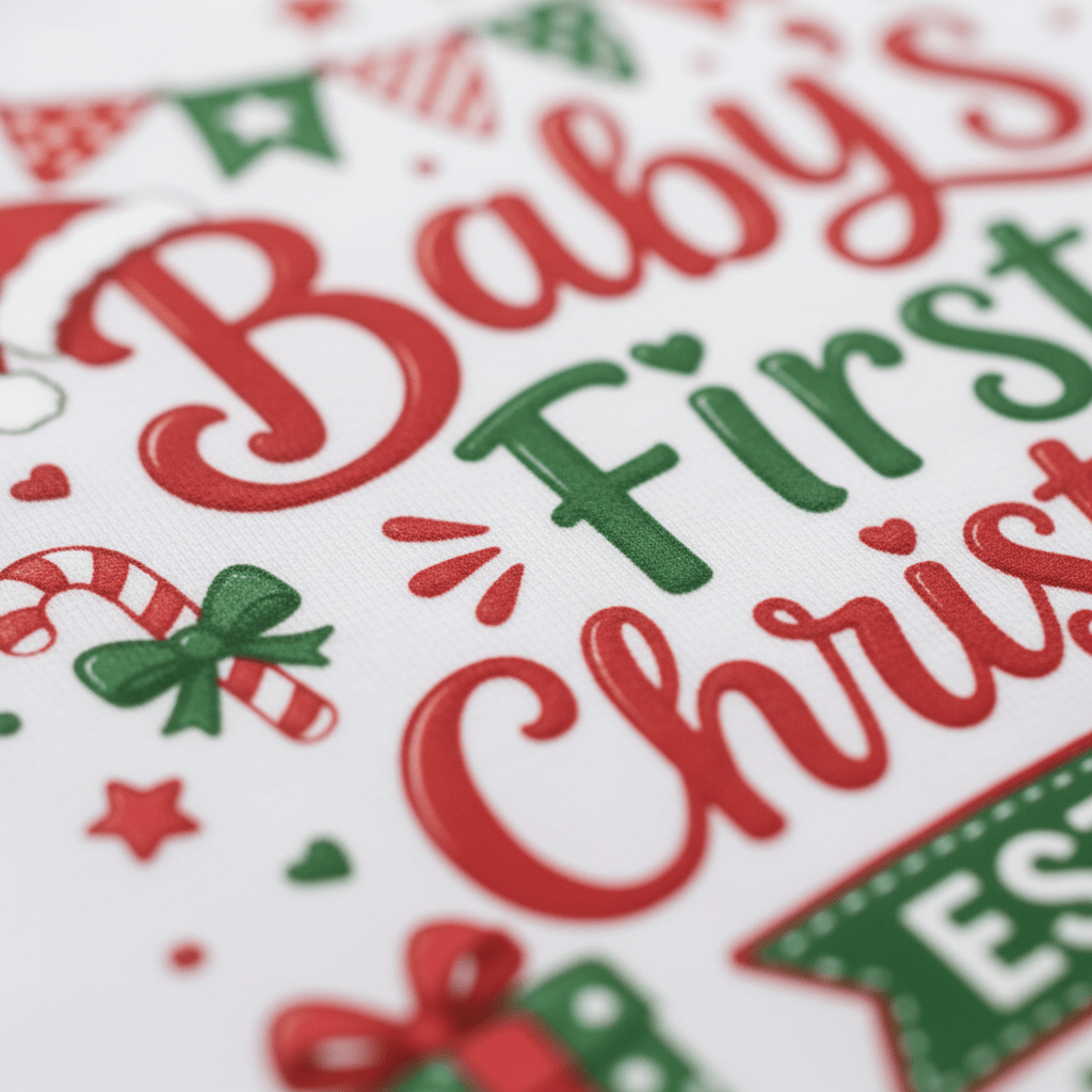 Celebrate your little one’s special milestone with the Toodleroos Baby’s First Christmas Est. 2026 Long Sleeve Onesie – Holiday Keepsake Bodysuit. Featuring a festive design with red and green “Baby’s First Christmas” text surrounded by cheerful holiday decorations like candy canes, bows, and hearts on a crisp white background, this adorable 2026 Christmas outfit is perfect for making baby’s first holiday extra memorable.