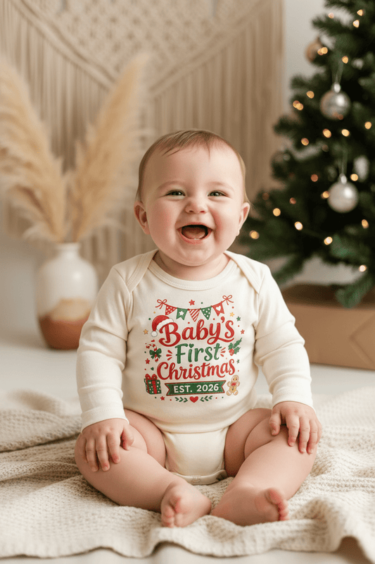 Baby's First Christmas Est. 2026 Long Sleeve Onesie - Toodleroos