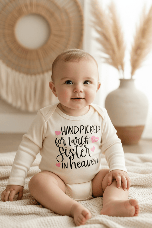 Handpicked for Earth by My Sister in Heaven Baby Onesie - Toodleroos