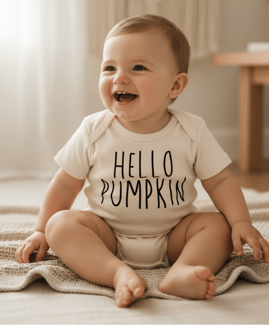 Hello Pumpkin Onesie – Baby Fall Bodysuit - Toodleroos