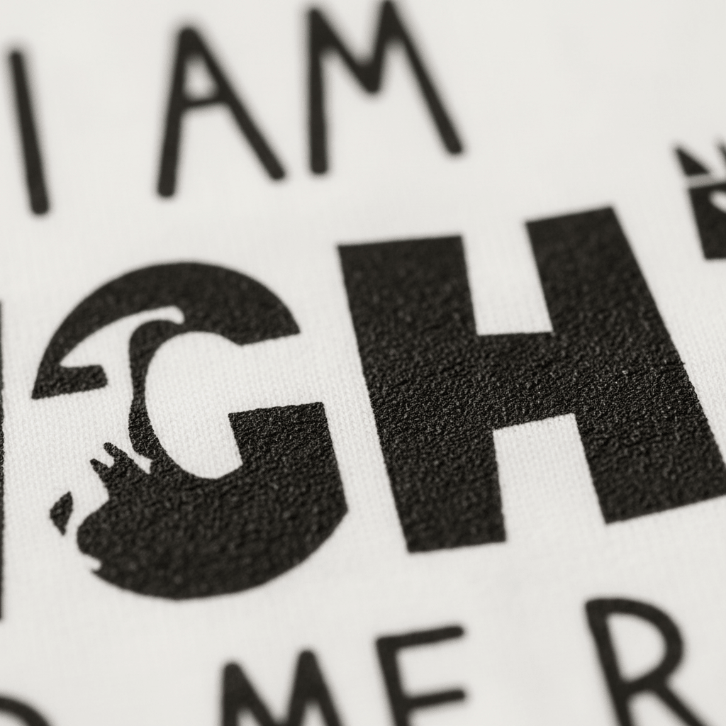 Close-up of a printed letter G with a wave design inside it, next to a bold letter H on a white background. The print’s texture is clearly visible, similar to the playful style of the Toodleroos “I Am Eight Hear Me Rawr Kids Shirt – Dinosaur 8th Birthday Tee.”.