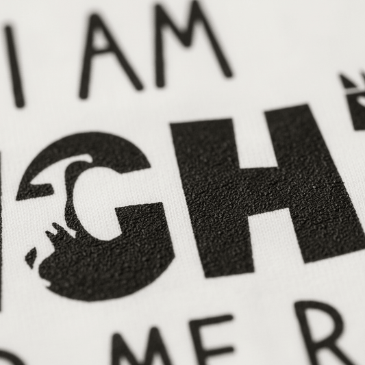 Close-up of a printed letter G with a wave design inside it, next to a bold letter H on a white background. The print’s texture is clearly visible, similar to the playful style of the Toodleroos “I Am Eight Hear Me Rawr Kids Shirt – Dinosaur 8th Birthday Tee.”.
