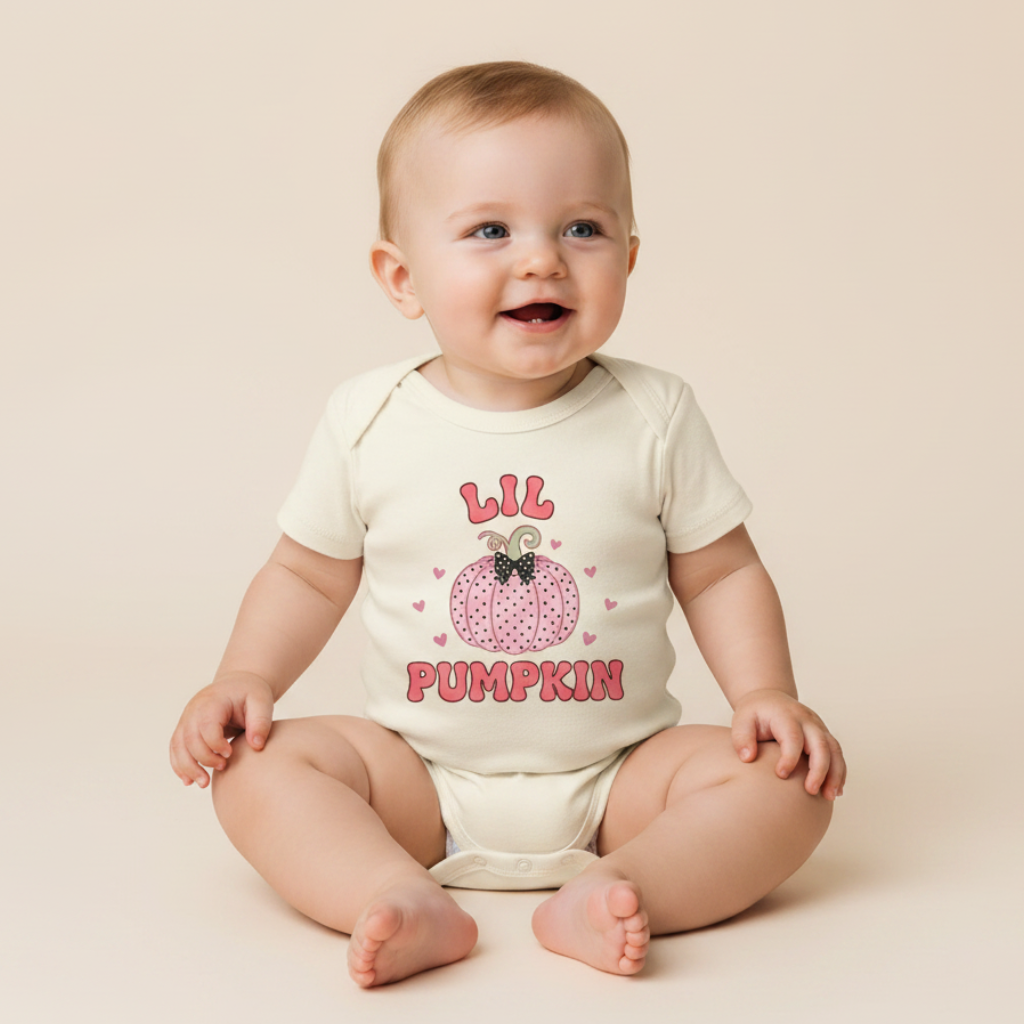 Pumpkin Baby Onesie for Girls – Lil Pumpkin Short-Sleeve Bodysuit