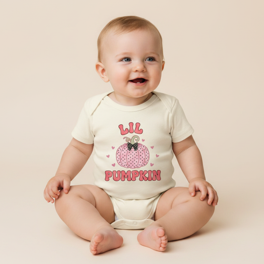 Pumpkin Baby Onesie for Girls – Lil Pumpkin Short-Sleeve Bodysuit