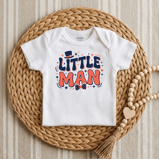 Little Man Long Sleeve Baby Onesie - Toodleroos