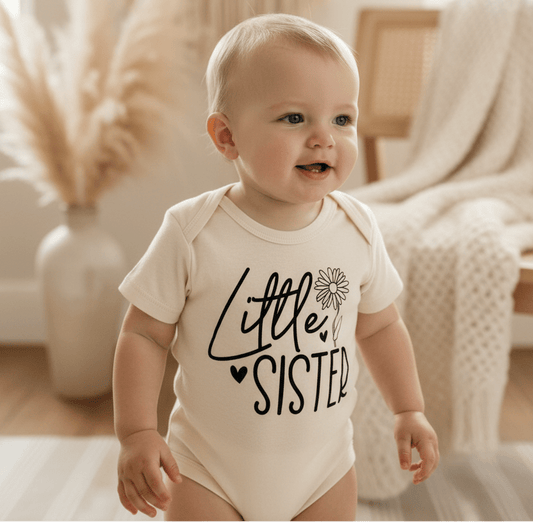 Little Sister Onesie – Baby Girl Announcement Bodysuit - Toodleroos
