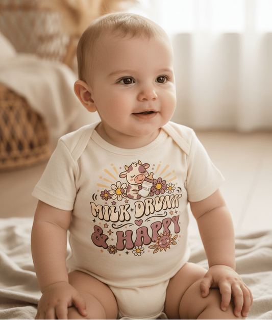 Milk Drunk & Happy Baby Onesie - Toodleroos