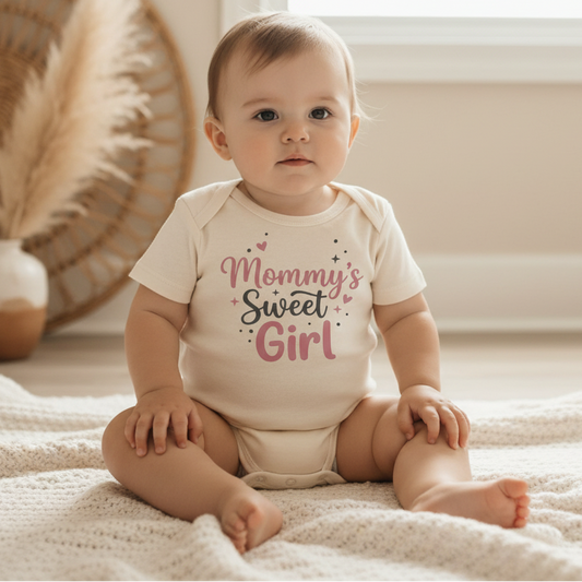 Mommy's Sweet Girl Onesie – Baby Girl Long Sleeve Bodysuit