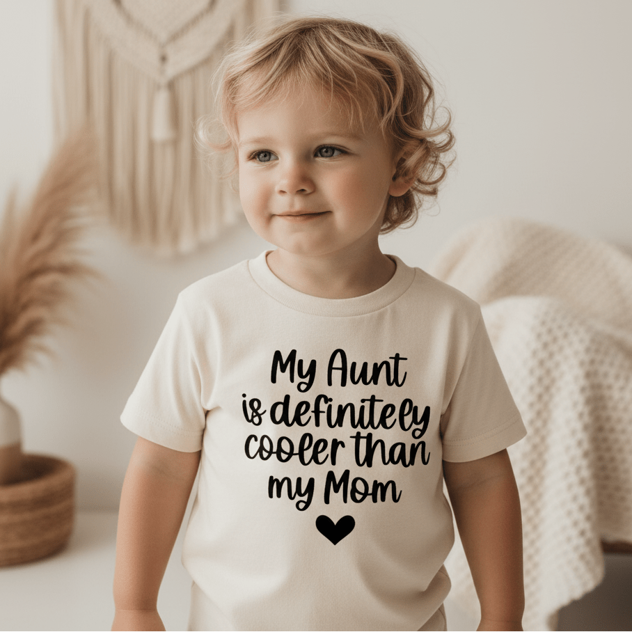 My Aunt Is Definitely Cooler Than My Mom Toddler Shirt – Funny Family Tee - Toodleroos