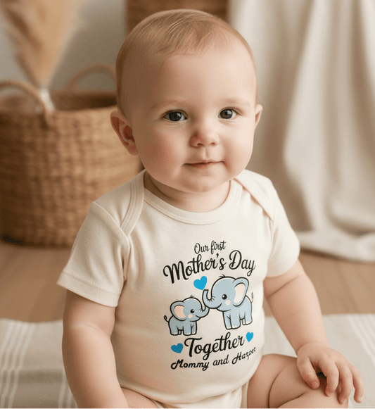 Personalized First Mother's Day Onesie – Custom Baby Bodysuit - Toodleroos