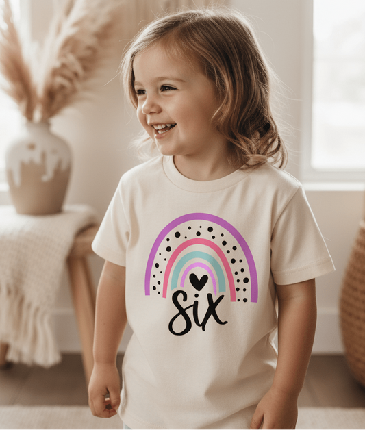 Rainbow Six Kids Shirt – 6th Birthday Tee - Toodleroos