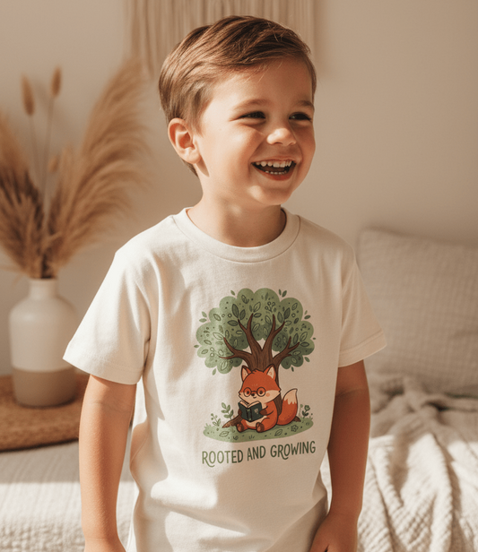 Rooted and Growing Fox Kids Shirt – Faith Tee - Toodleroos