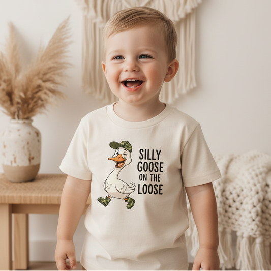Silly Goose on the Loose Toddler Shirt – Funny Goose Tee