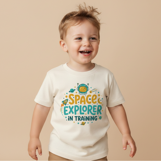 Space Toddler Shirt – Space Explorer in Training Astronaut Tee