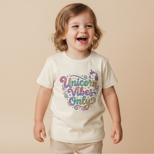 Unicorn Toddler Shirt for Girls – Unicorn Vibes Only Sparkle Tee