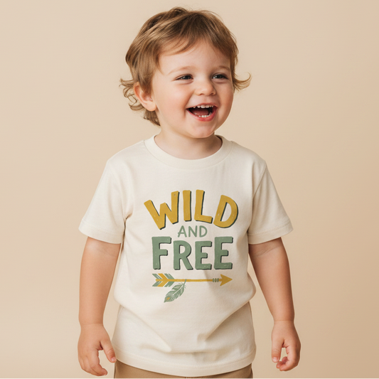Boho Toddler Shirt – Wild and Free Feathered Arrow Short-Sleeve Tee
