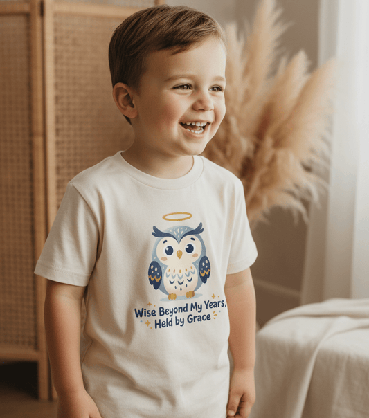 Wise Beyond My Years Owl Kids Shirt – Faith Tee - Toodleroos