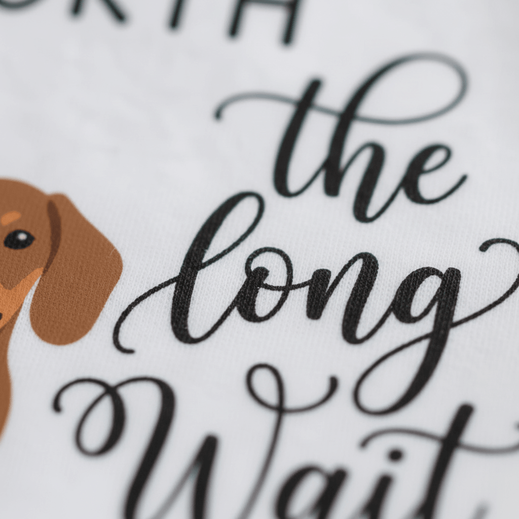Worth the Long Wait Baby Onesie – Dachshund Announcement Bodysuit - Toodleroos